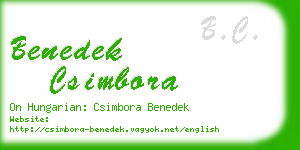 benedek csimbora business card
